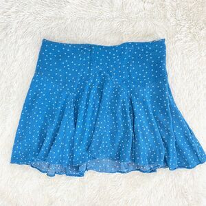 UO Kimchi Blue Geometric Spot Blue A-Line Side Zip Mini Skirt Size 2
